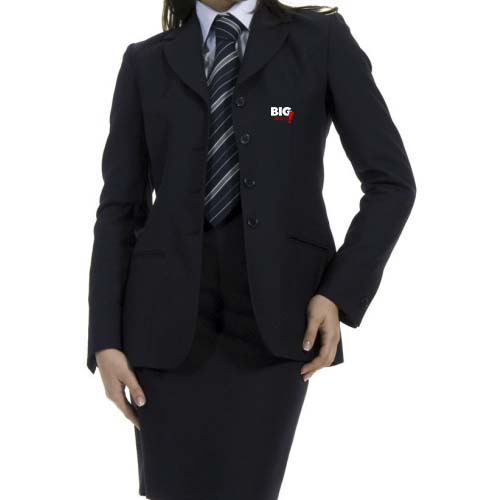 blue receptionist uniform suit